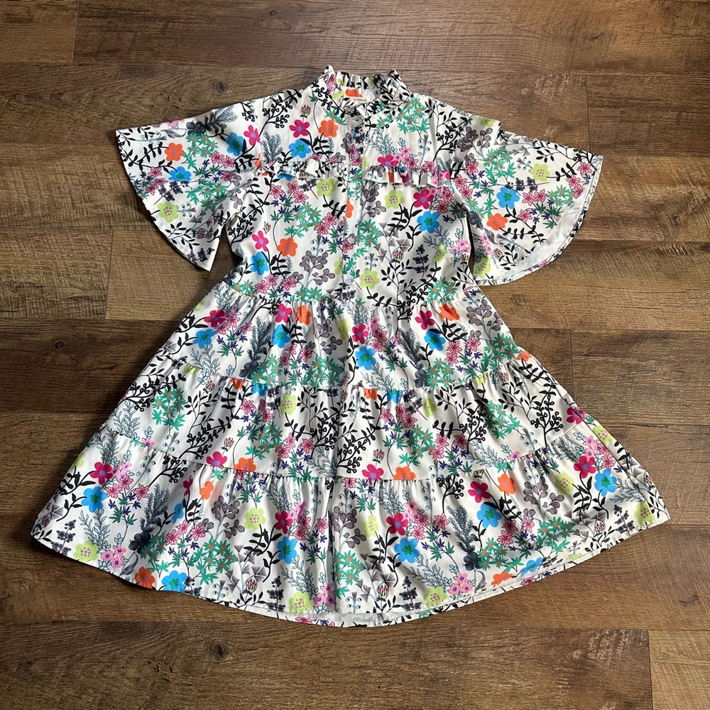 Women's Sunday Up Floral Print Tiered Dress Size S